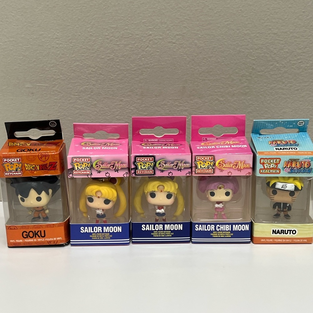Funko Pocket Pop! Keychain Set - Pink, Black, Blue